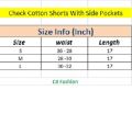 Casual Check Cotton Shorts With two Side Pockets Home ware Free Size Unisex shortකොටු කොටු කලිසම්. 