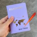 【Hot】 Cute Personalised Passport Covers With Names Couple Customized Name Passport Cover Name In Black Color. 