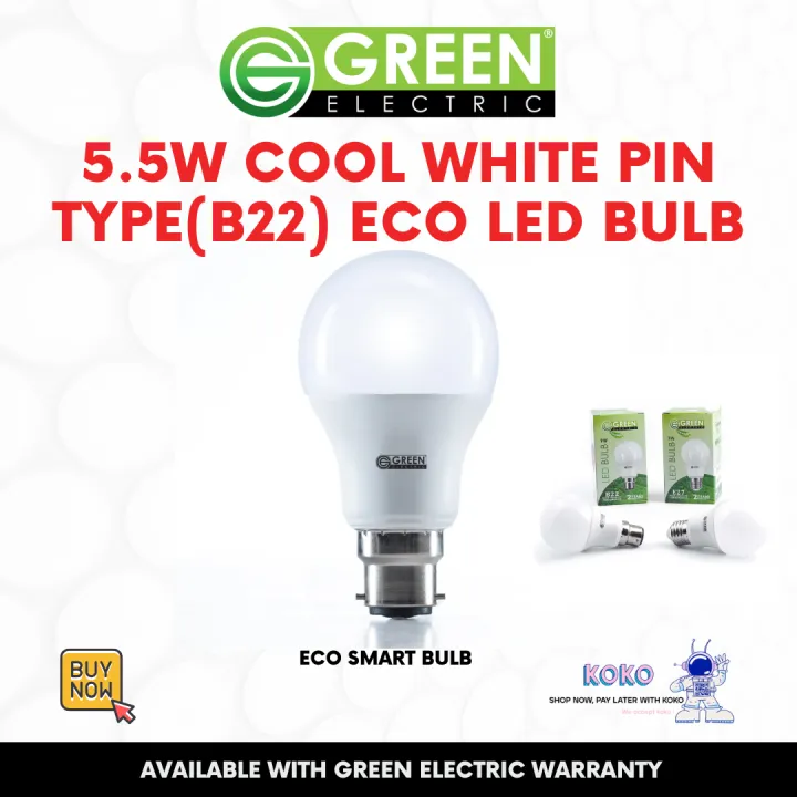 Green%20Electric%205.5w%20Cool%20White%20Pin%20Type(B22)%20Eco%20LED%20Bulb%20/%20Green%20Electric%20Brand%20/%20Green%20Electric%20Warranty%20-%20Image%202