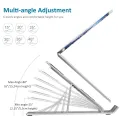Laptop Stand, Adjustable Aluminum Laptop Computer Stand Tablet Stand, Ergonomic Foldable Portable Desktop Holder Compatible with 10-15.6 White. 