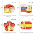 Spain Russia Turkey Singapore Flag Brooch Pins ES RU TR SG Barcelona Moscow Sivas Pins Demin Jacket Bag Pins Badge Jewelry Gift. 