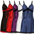 Porno Sleep Dress Women Lace Silk Satin Nightdress Sleeveless Nighties V-neck Nightgown Plus Size 3XL Sleepwear Nightwear. 