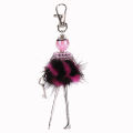 【Parchment & Lace】2017 new women fashion doll cute keychain girl rhinestone car pendant plush beautiful lady crystal Plush jewelry brand key chain. 