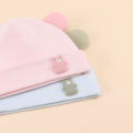 Soft Cotton Newborn Hat Cute Cartoon Bear Ear Baby Beanie Solid Color Infant Boy Girls Bonnet Cap Spring Summer. 