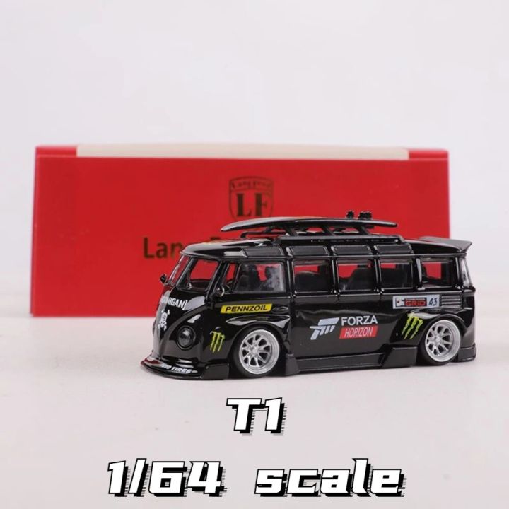 model bike LF 1/64 Bus RWB T1 Modified Version Toy Car Model Alloy Diecast Mini Scale Collection Model Car Toys for Boys Birthday SouvenirParty Tableware