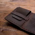 【ALLGOOD】 Leather Wallet For Men The Secret Life Of Walter Mitty Vintage Crazy Horse Cow Leather Handmade Money clips  Leather male Purse Money Bag with coin pocket WF207. 