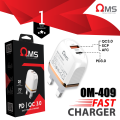 OMS PD / QC Fast charger Dual Fast Charging Ports Wall Adapter Dual USB Quick Charger Adapter Portable Wall Charger. 