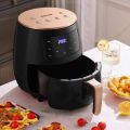 Digital Air Fryer 6 Litres Rapid Air Technology 7 Pre-set Functions Non-stick Basket  Auto Shut-off Touch Screen Fry Bake Roast Black. 