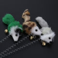 Pet Cat Kitten Teaser Fun Interactive Play Toy Pom Plush Mouse Dangle Spring Bell Colour Sucker Cats Scratching Playing Toys Elastic Wand Feather False Mice Pets Supplies. 