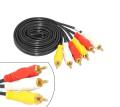 Audio Video Cable 1.5M Length DVD Player TV Universal 3 RCA Male to 3 RCA Male. 