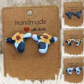 1 Pair Ear Studs Acrylic Cute Small Solid Personality Gift Hypoallergenic Dairy Cow Shape Women Earrings Fashion Jewelry. 