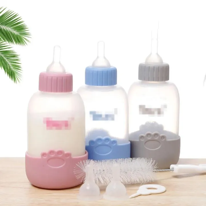 100ML Puppy Kitten Feeding Granny Bottle Set Cat Baby Feeder Tool Pet Milk Bottle with Cleaning Brush Newborn Cat Dog