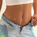 Double Thin Chain Women's Waist Chain Charming Butterfly Stainless Steel Belly Chain Summer Beach Bikini Body Jewelry. 