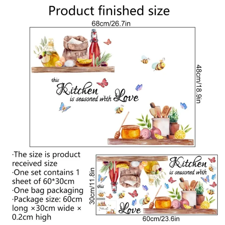 Removable%20Bee%20Butterfly%20Wall%20Sticker%20Beautiful%20Waterproof%20Self-adhesive%20English%20Kitchen%20Sticker%20English%20Kitchen%20Kitchen%20Decal%20Home%20Decor%20-%20Image%203