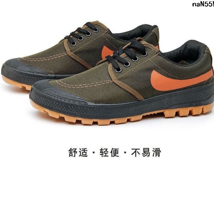 Construction Site Men's Dry Wear-Resistant and Deodorant Business Casual Shoes Breathable Beef Tendon Work Sole Dirty Labor Protection Shoes Non-Slip Work Resistant Four Seasons ﹪