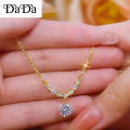 COD rantai leher perempuan emas 916 original malaysia gold necklace women's opal brilliant round zircon pendant jewelry for girlfriends' gifts  Necklace. 