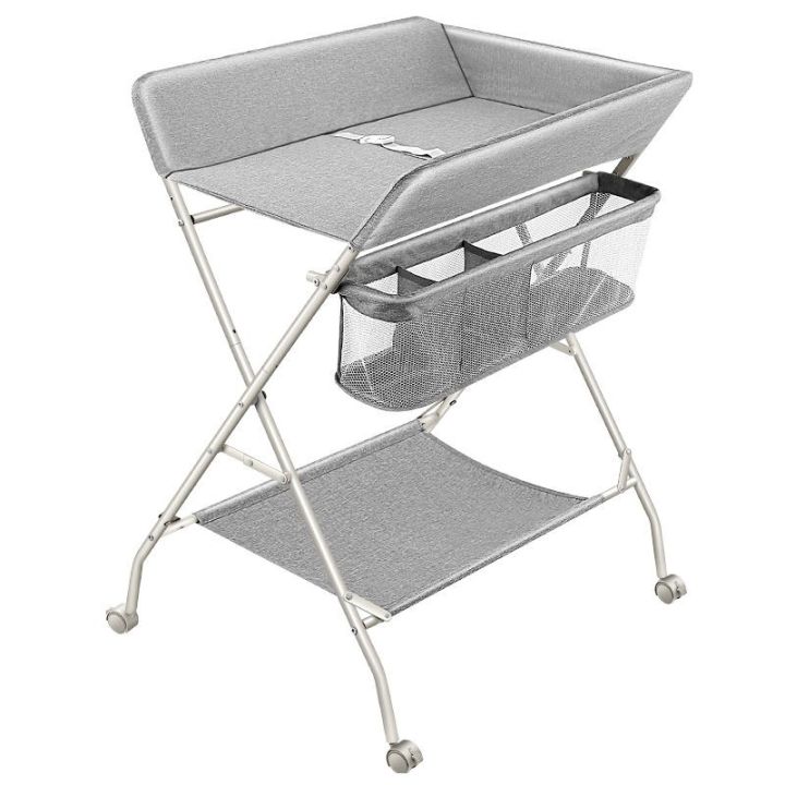 Lovin Hugin Diaper Changing Table Folding Baby Changing Station With Large Storage And Safety Belt Infant Portable Nursery Organizer Grey INeedz Daraz.lk