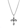 Fashion Vintage Flame Cross Pendant Necklace For Women Men Long Chain Punk Goth Trendy Accessories Choker Gothic Jewelry. 