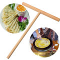 Practial T Shape Crepe Maker Pancake Batter Wooden Spreader Stick Home Kitchen Tool Kit DIY Use. 