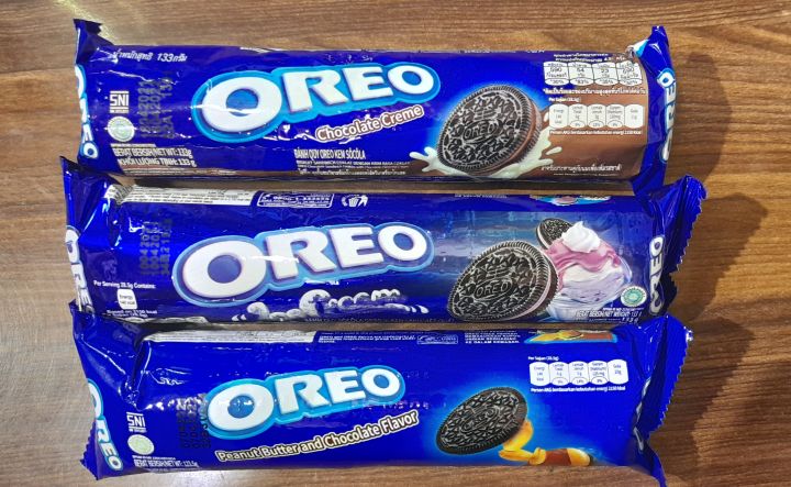 Oreo Biscuits Cookies Combo Pack 3Pcs (Chocolate119g/Peanut Butter and Chocolate119g/Ice Cream 119g)