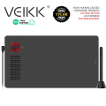 (VEIKK Official store) VEIKK A15PRO Graphics Drawing Tablet 16384 Pressure Sensitivity 10 x 6 inch Large work area Digital Drawing Pad with Passive Stylus 12 Hotkeys with a Scoll Wheel 4 color to choose. 