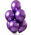 10 Inches Chrome Metallic Multi Color Balloon (10) Packet Birthday Decoration. 