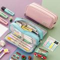 Simple Large Capacity Pen Case, Stationery Box, Japanese Korean Version, Junior High School Students, Girls Multifunctional Pencil Case. 