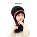 Kids Beanie Hat with Faux Fur Balls Cozy Winter Kids Beanie Hat with Three Pompoms Warm Ear Protection for Boys Girls 2-7t Trendy Knitted Hat for Children Baby Accessories Babies Fleece-lined Hat. 