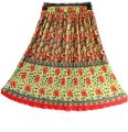 Women's Printed Pleated Midi Skirts in Multiple Designs. 