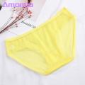Breathable Mesh Briefs Mesh Briefs Solid Color Ultra-thin Low-rise Panties Breathable Underpants Women Mesh Panties. 