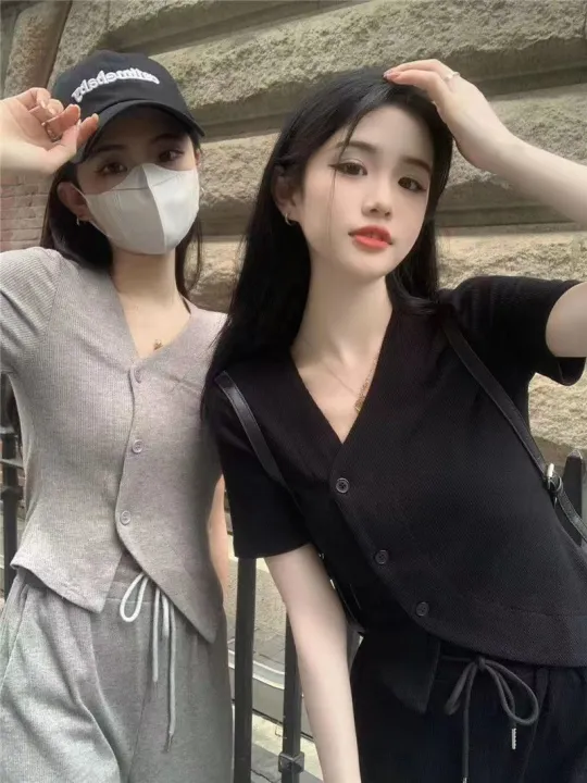 100%25%20Casual%20Fashion%20Set%20Women's%20Summer%20Design%20Slimming%20Irregular%20Short%20Sleeve%20Cardigan%20Top%20Wide%20Leg%20Pants%20Two-Piece%20Set%20-%20Image%203