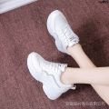 Shoes Thick Bottom Ladies Bra Casual Exercise New Korean Style Versatile Small Spring and Autumn Leather White Shoes 2024 Elevator Shoes Dad —. 