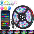 WS2812b Led Running light stripe 5050 RGB SMD Led ලයිට් පටි 5V USB Neon Tape Diode Flexible Ribbon led strip TV gamig pc BackLight Room Decoration light තීරුව. 