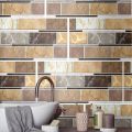 【BestGO】5pcs S-L Waterproof Imitation Brick Tile Stickers DIY S Adhesive Kitchen Floor Wall Sticker Bathroom Home Decoration 20x10cm. 