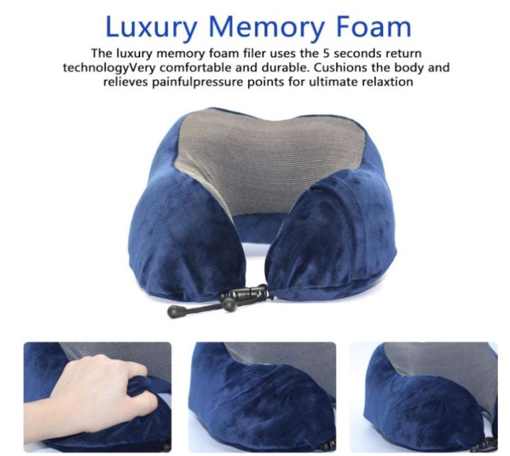 U Shaped Memory Foam Neck Pillows Soft Travel Pillow Massage Neck Pillow Sleeping Airplane Pillow Cervical Healthcare Bedding Blackpillow