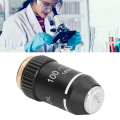 (GGBR) 4pcs Biological Microscope Lens, 195 Achromatic Black Objective Lens 100X Oil High Power Objective Interface 20.2mm. 