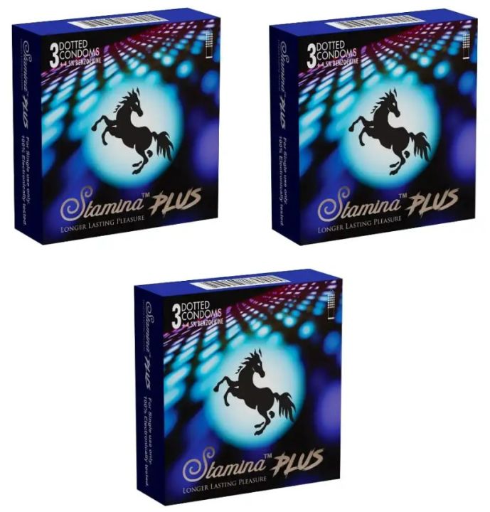 Stamina Plus Delay Condoms For Longer Lasting Pleasure 9Pcs Dotted Condoms