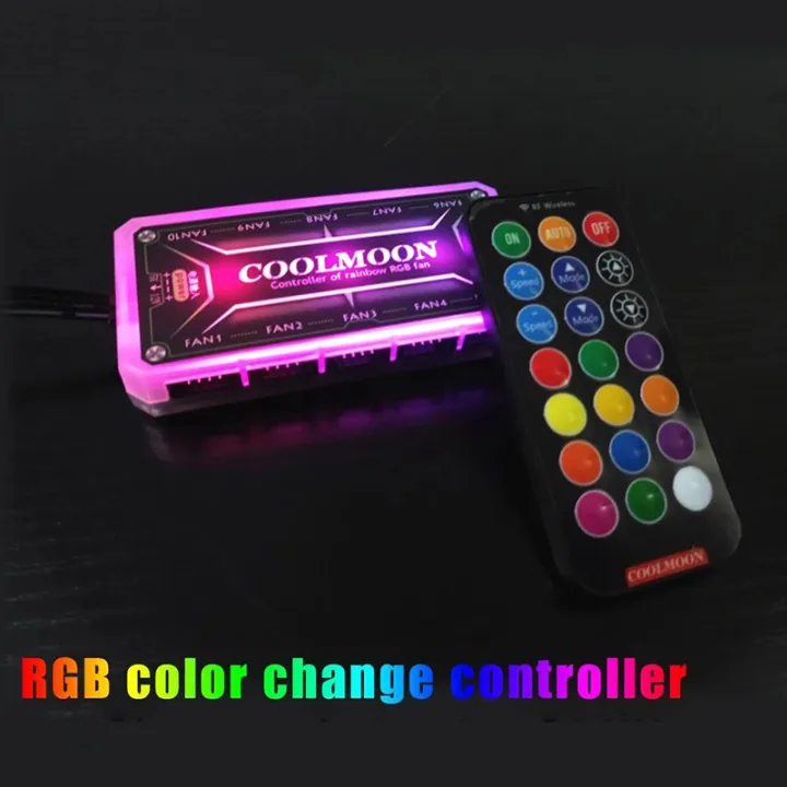 RGB%20Fans%20Remote%20Controller%2012V%205A%20Color%20Controller%20with%2010pcs%206pin%20Fan%20Port%202pcs%204pin%20Light%20Bar%20Port%20-%20Image%202