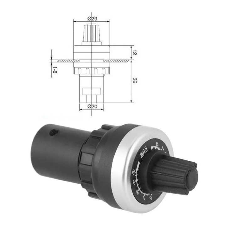 10K-Potentiometer Für VSD/VFD Frequenzumrichter – Schraubklemmen, Einfache Montage, Drehwiderstand, Kompatibel Mit Drehzahlreglern