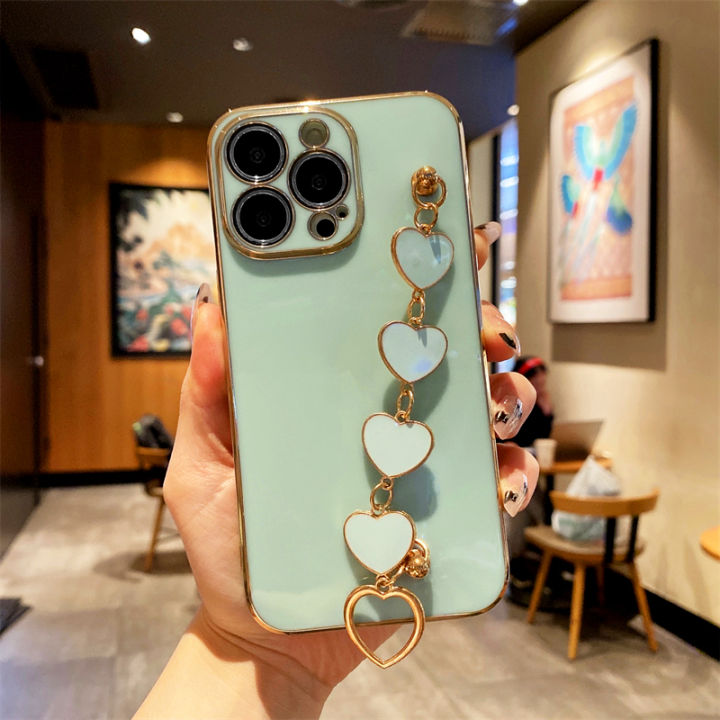 For%20Samsung%20Galaxy%20A10s%20Phone%20Case%20Back%20Cover%20Love%20Chain%20Bracelet%20Plating%20Fashion%20Ladies%20Pink%20-%20Image%204