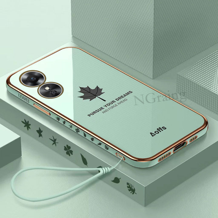 Fashion%20Plating%20Maple%20Leaf%20Pattern%20Phone%20Case%20for%20OPPO%20A17%204G%202022%20New%20Design%20Soft%20Plating%20Silicon%20Back%20Cover%20Casing%20-%20Image%202