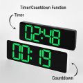 Large Digital Wall Clock Remote Control Temp Date Week Display Timer Countdown Table Clock Wall-mounted Dual Alarms LED Clocks. 
