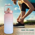 Water Bottle 3 Pcs Set with Motivational Time Marker with Straw, Leakproof BPA free Non-toxic Water Bottle for Office, Sports, Gym (NOTE  COLOR IS MULTICOLOR). 