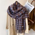 Luxury Plaid Scarf Winter Warm Cashmere Women Long Pashmina Foulard Female Scarves Lady Tassel Shawl Wraps Travel Poncho Blanket. 