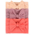 3Pcs Newborn Baby Headband Soft Bows Elastic Headbands Hair Band For Girls Solid Color Toddler Kids Turban Baby Hair Accessories. 