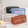 White Pencil case  Large capacity Zipper Pencil box Black Pencil bag for School Office Students Artists Organization. 