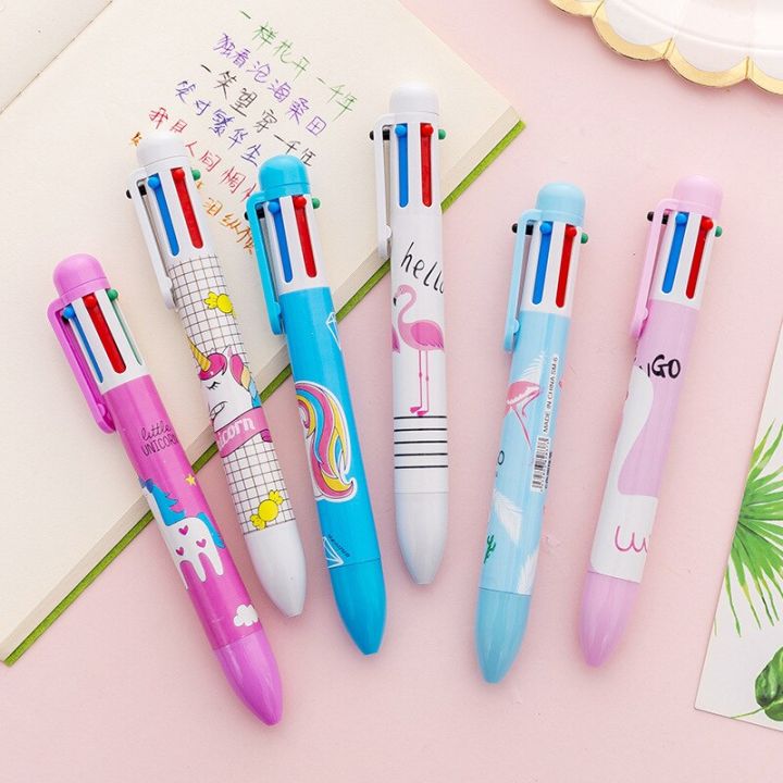 1%20Piece%20Lytwtw's%20Stationery%20School%20Supplies%206%20Color%20Unicorn%20Pens%20Multicolor%20Ballpoint%20Pen%20Multifunction%20Office%20Creative%20Kids%20Pen%20-%20Image%204