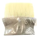 Neck Duster, Soft Hair Barber Brush Neck Duster Professional Hairdressing Powder Storage Styling Dust Cleaning Brush with Black Handle & Yellow Bristles 13cmx13cm. 