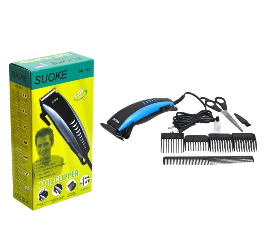 値下げ　Zipper Professional Trimmer 302 Kit SUOKE Sk 302 Electric Professional Beard & Hair Clipper 12W Low