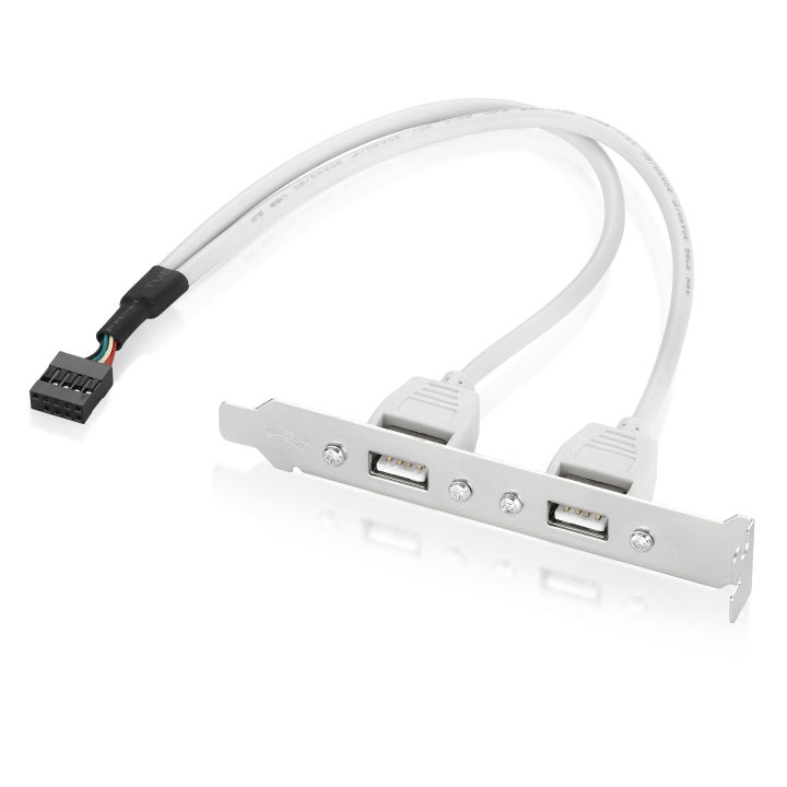 Bochara Motherboard 2.54€?9pin Header To 2 Ports Usb 2.0 Female Cable Back Panel Bracket For Desk Computer